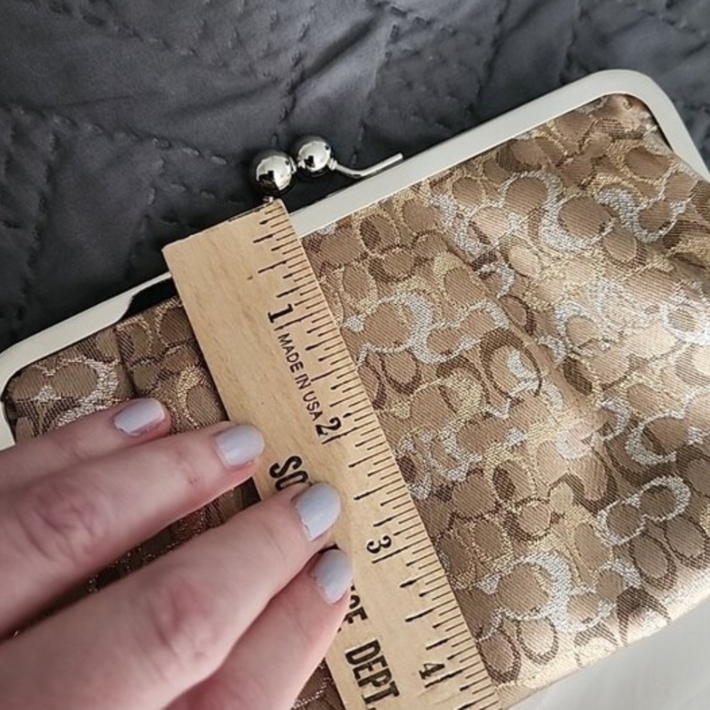 Coach Gold and Silver Clutch - Picture 7 of 9
